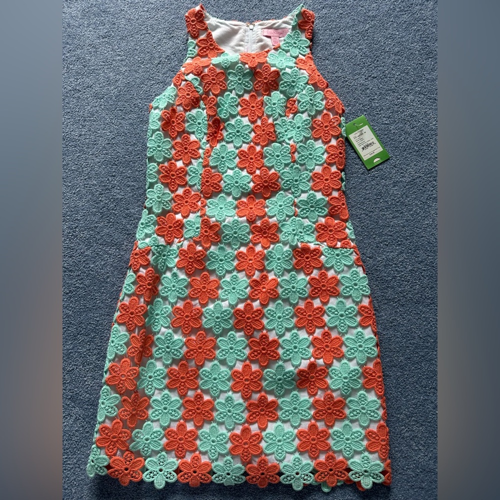 Lilly Pulitzer Sleeveless Dress - Orange and Mint, size 00.  NWT